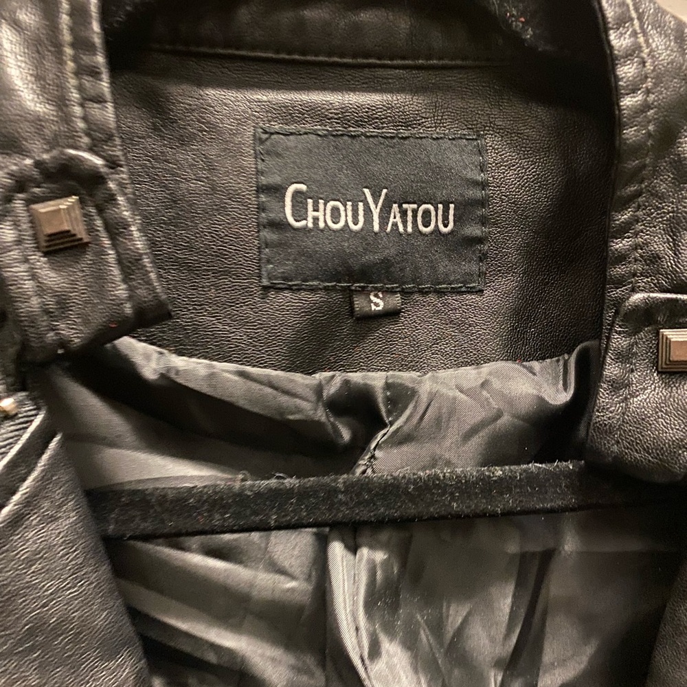 Leather Jacket With Studs - Size Small - image 2